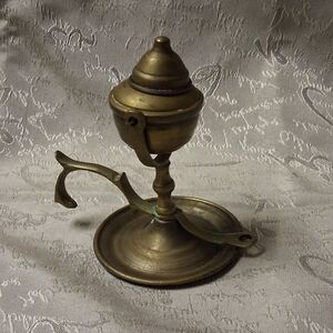 Vintage Brass Oil Lamp Collectible Nautical Whale Oil Lamp